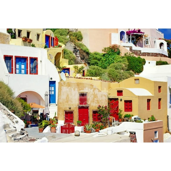 Colors of Greece Santorini, Unframed Photographic Print Wall Art by Mauglil Sold by Art.Com
