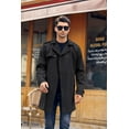 thumbnail image 4 of Sherrylily Men Trench Coat Double Breasted Belted Windbreaker Long Jacket Casual Windproof Overcoat, 4 of 4