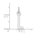 thumbnail image 4 of Auriga Fine Jewelry 14K White Gold Slanted Block Letter L Initial Charm for Women (L-19.3 mm, W-5.25 mm), 4 of 6