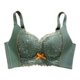 thumbnail image 2 of Gymayou Women Wireless Tank Bra Soft Nude-Feel Lace Push-Up For Small Bust Adjustable Straps Underarm Shaping Breathable Comfort Bras Green 90, 2 of 6