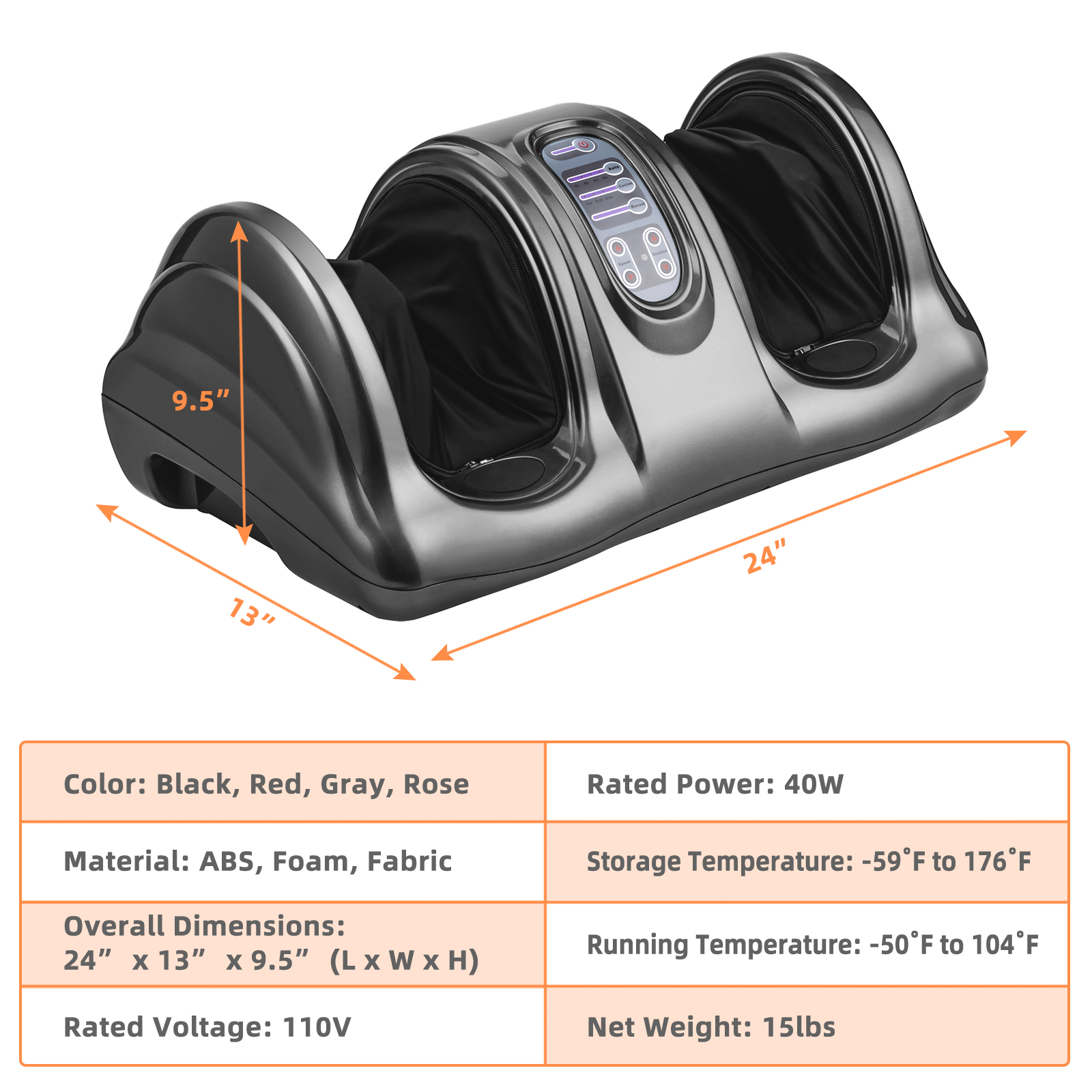 Giantex Foot Massager Machine, Electric Therapeutic Shiatsu Foot Calf Massager w/Kneading & Rolling for Foot & Ankle Pain, Gray