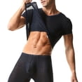 thumbnail image 1 of Blusas y camisas de manga corta con cuello en V para hombre, blusas casuales de moda de color sólido con cuello en V, blusas de verano de manga corta, camisas superiores, camisa de poliéster para muje, 1 of 3