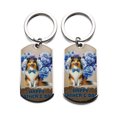 thumbnail image 2 of Shetland Sheepdog Proud Dad Happy Father's Day Stainless Steel Keychain Sheltie Dog Lover Gifts Collar Charm Tag Keyring - 02008, 2 of 5
