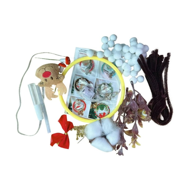 Ganfancp Regalo de Navidad Diy con Corona de Luz, Escaparate Familiar, Decoración Navideña, Accesorios de Coche, Colgantes Liquidación 1 X Kit de Material