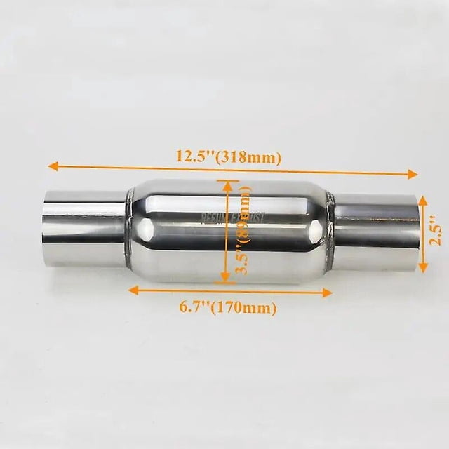 2' 2.5' Inlet 12.5' Length Car Glasspack Muffler Bullet Perry Exhaust Resonator Center Exhaust~13885