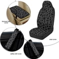 thumbnail image 6 of Xixirimido Car Seat Cover Set of 5 Pieces Front Seat Covers with Matching Seat Belt and Center Console Covers PU Leather Fits Most Vehicles, Leopard Cheetah Black, 6 of 8