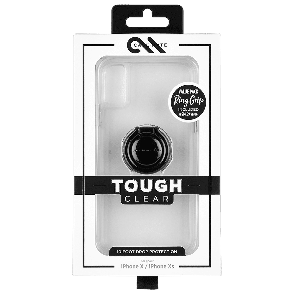 Case-Mate iPhone Xs Tough Clear + Black Ring Bundle