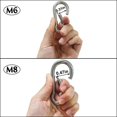 thumbnail image 3 of Mosquetón Gancho de Resorte de Acero Inoxidable de 12 Piezas, Mosquetón Pequeño, Clips de Acero Inoxidable para Escalar (M6 Y M8), 3 of 5