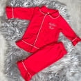 thumbnail image 2 of Conjunto de ropa para niños de Año Nuevo, pijamas rojos de Navidad, conjuntos de pijamas abotonados para niños y niñas, 2 of 4
