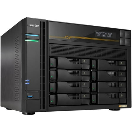 Asustor AS6808T Lockerstor 8 Gen3 8 Bay NAS, Quad-Core 2.3GHz CPU,2x 10GbE Ports,16G ECC DDR5,4x M.2 SSD Slots (Diskless)