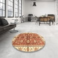 thumbnail image 3 of Ahgly Company Indoor Round Abstract Red Oriental Area Rugs, 7' Round, 3 of 6