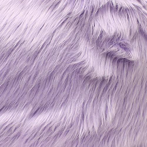 NAMZI 2 Pcs 25x25cm Light Purple Faux Fur Craft Patches, Fluffy Shaggy Synthetic Plush for DIY Sewing & Winter Crafts