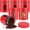 Red, variant on 6 Pack Kitchen Canisters Set 20 oz Airtight Stainless Steel Canister Food Storage Container with Window Glass, Coffee Sugar Candy Jars Tea Organizer for Flour Cookies Spices Grains Kitchen(Turquoise)