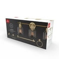thumbnail image 3 of Globe Electric Cannes 5-Piece Matte Brass All-In-One Bathroom Hardware Set with 3-Light Vanity Light Fixture and Clear Glass Shades, 3 of 9
