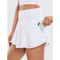 thumbnail image 5 of Shorts CRZ YOGA con Falda Superpuesta, Bolsillo con Cierre, Blanco, Talle L, 5 of 5
