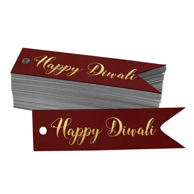 Inkdotpot Gold Foil Paper Hang Tags Happy Diwali Favor Tags 100 Pieces
