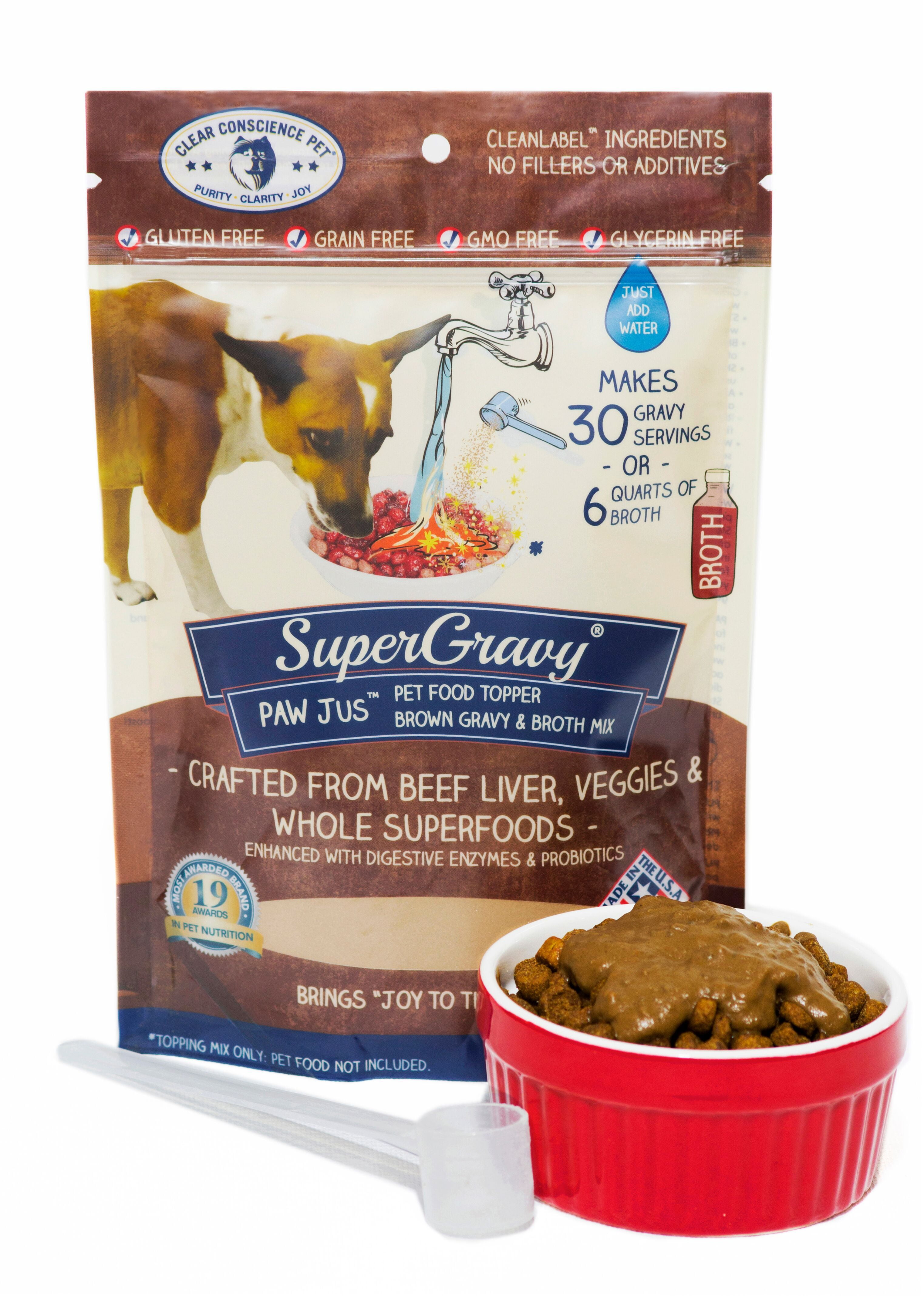 Clear Conscience Pet PAW Jus SuperGravy Natural Dog Food Gravy Topper