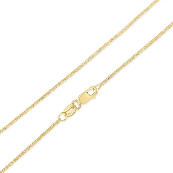 Ioka - 14K Yellow OR White Solid Gold 1.1mm Wheat Chain Necklace with Lobster Clasp
