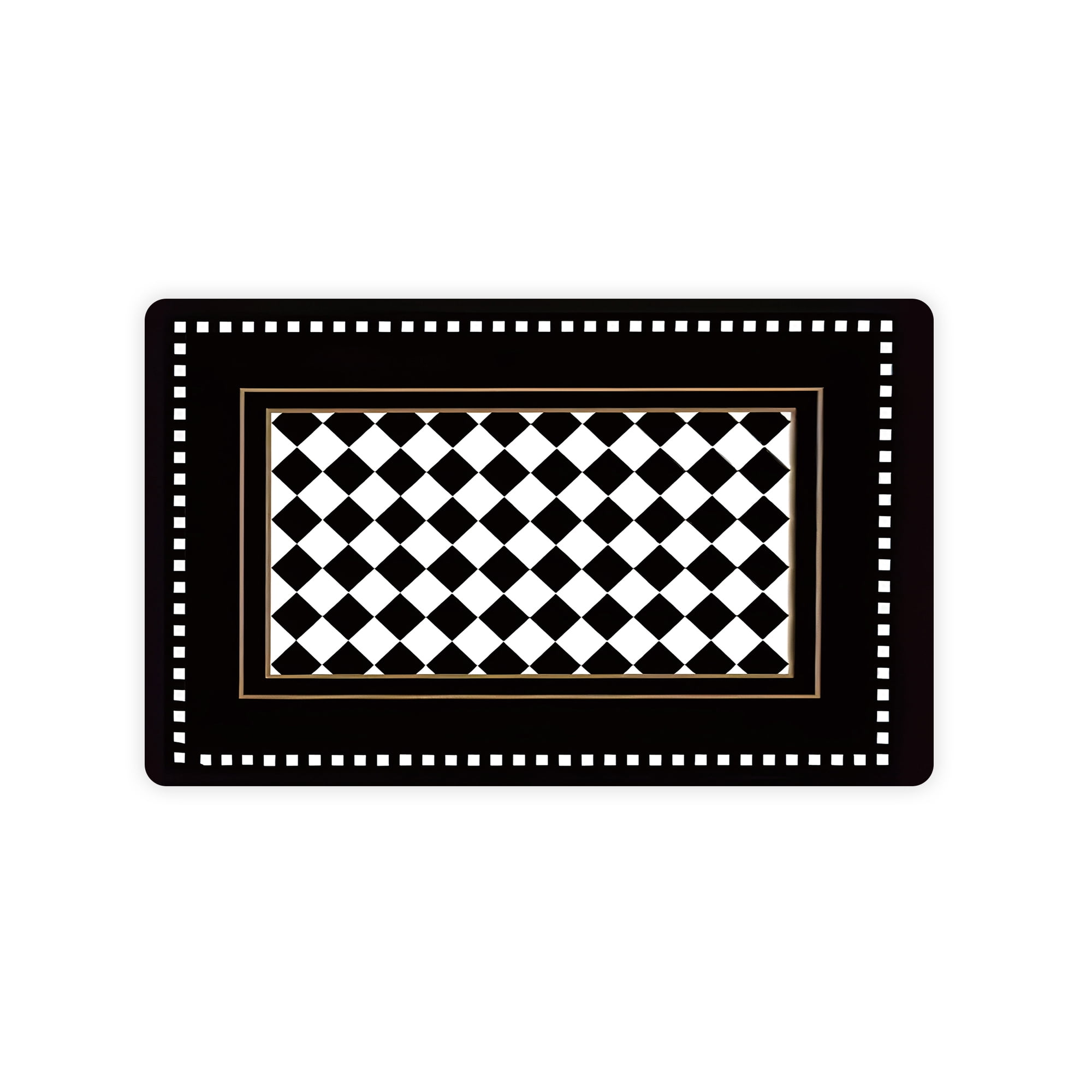 JML Doormat, Microfiber & Non-Slip Rubber Backing Door Mat - Rug Mats for Porch Entry Way Bathroom/Kitchen, (24"x36") - Checkered Pattern with Frame