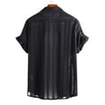 thumbnail image 3 of INCERUN Men's Mesh See Through Striped Short Sleeve Clubwear Shirts, 3 of 8
