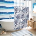 thumbnail image 5 of No Hook Shower Curtain, Blue Floral Shower Curtains for Bathroom with See Through Top Window, Spring Botanical Flowers Leaves Vintage Waterproof & Washable Bath Curtain Small Stall 36"x78", 5 of 9