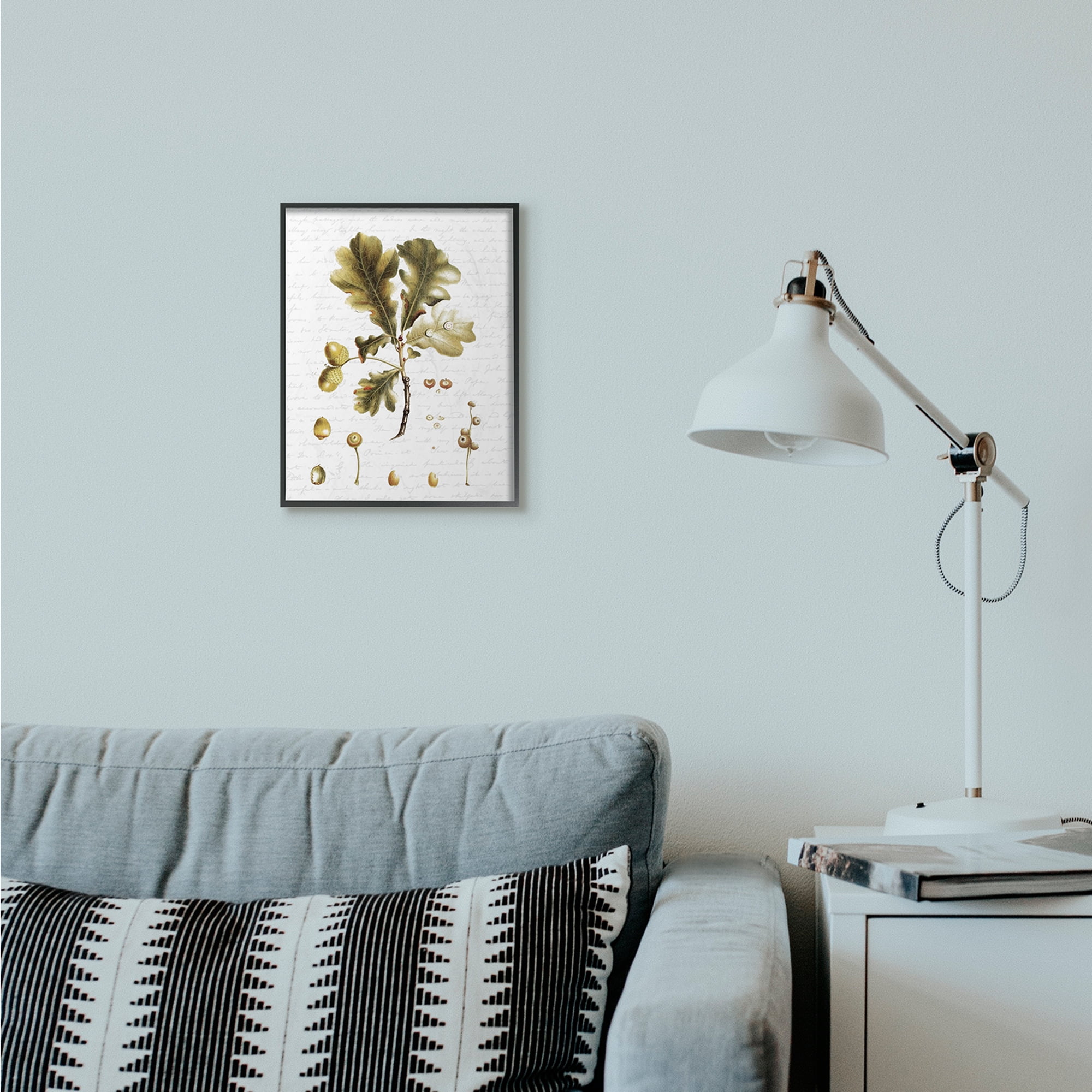 Stupell Industries Tree Leaves Seeds Fall Autumn Seasonal Design Framed Wall Art by Lettered and Lined