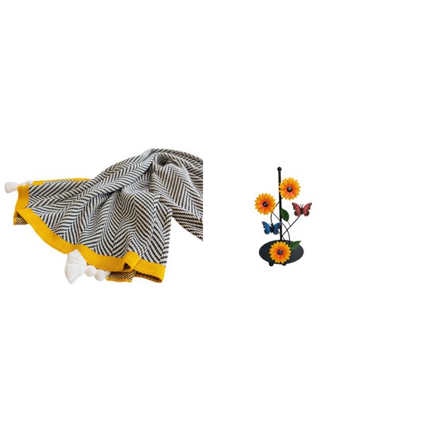 Manta de punto,Manta de punto decorativa para el hogar,Soporte de papel higiénico,Soporte de papel de cocina con forma de girasol para encimera,Soportes para rollos de cocina,toallas de papel