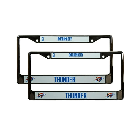 Oklahoma City-Basketball-Thunder Chrome Metal (Set of 2) License Plate Frame
