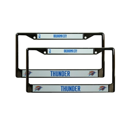 Oklahoma City-OKC-Basketball-Thunder Chrome Metal (Set of 2) License Plate Frames