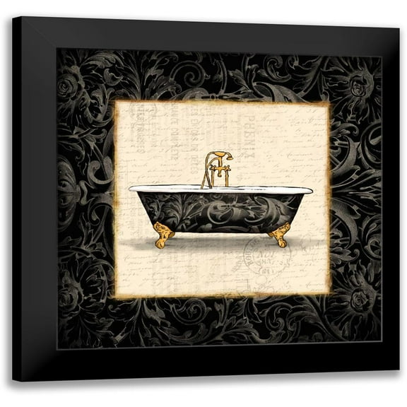 Grey, Jace 12x12 Black Modern Framed Museum Art Print Titled - Cream Bath Bordered