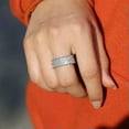 thumbnail image 2 of Double Rowes Water Drop Cz Wedding Party Ring 925 Silver Promise Wedding Jewelry, 2 of 8