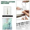 thumbnail image 3 of Blue Polyester Floral Shower Curtain  Modern Watercolor Pattern with 12 Hooks  72” x 72”, 3 of 11