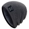 thumbnail image 2 of Gorro de lana de punto con forro polar, estilo jersey para exteriores, grueso y resistente al viento, para invierno, 2 of 5
