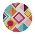 thumbnail image 2 of RUIYC  Outdoor/Indoor Use Round Tables Diameter Abstract Triangle and Circles Wipable Polyester Cloth Spring Summer Party Table Cover Modern, 2 of 7