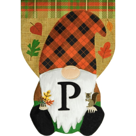 Briarwood Lane Fall Garden Flag 12x18 For Outdoor Fall Gnome Burlap Monogram Letter P For Fall Garden Flag Flags For Outside