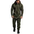 thumbnail image 2 of Goocheer Men Hooded Jumpsuit,Zipper Closure Kangaroo Pocket Ribbed Clothing, 2 of 6
