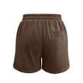 thumbnail image 6 of Rggeeun Womens Shorts Solid Color Elastic High Waist Relaxed Fit Front Seam With Side Pockets & Adjustable Tie Wide Leg For Beach Surf Cozy Bottoms,Coffee,Xxl, 6 of 6