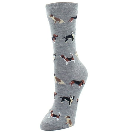

MeMoi Puppy Parade Beagle & Pitbull Bamboo Blend Crew Socks - Mens - Male