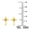 thumbnail image 2 of Precious Stars 14K Yellow Gold Cubic Zirconia Cross Screwback Earring Studs, 2 of 3