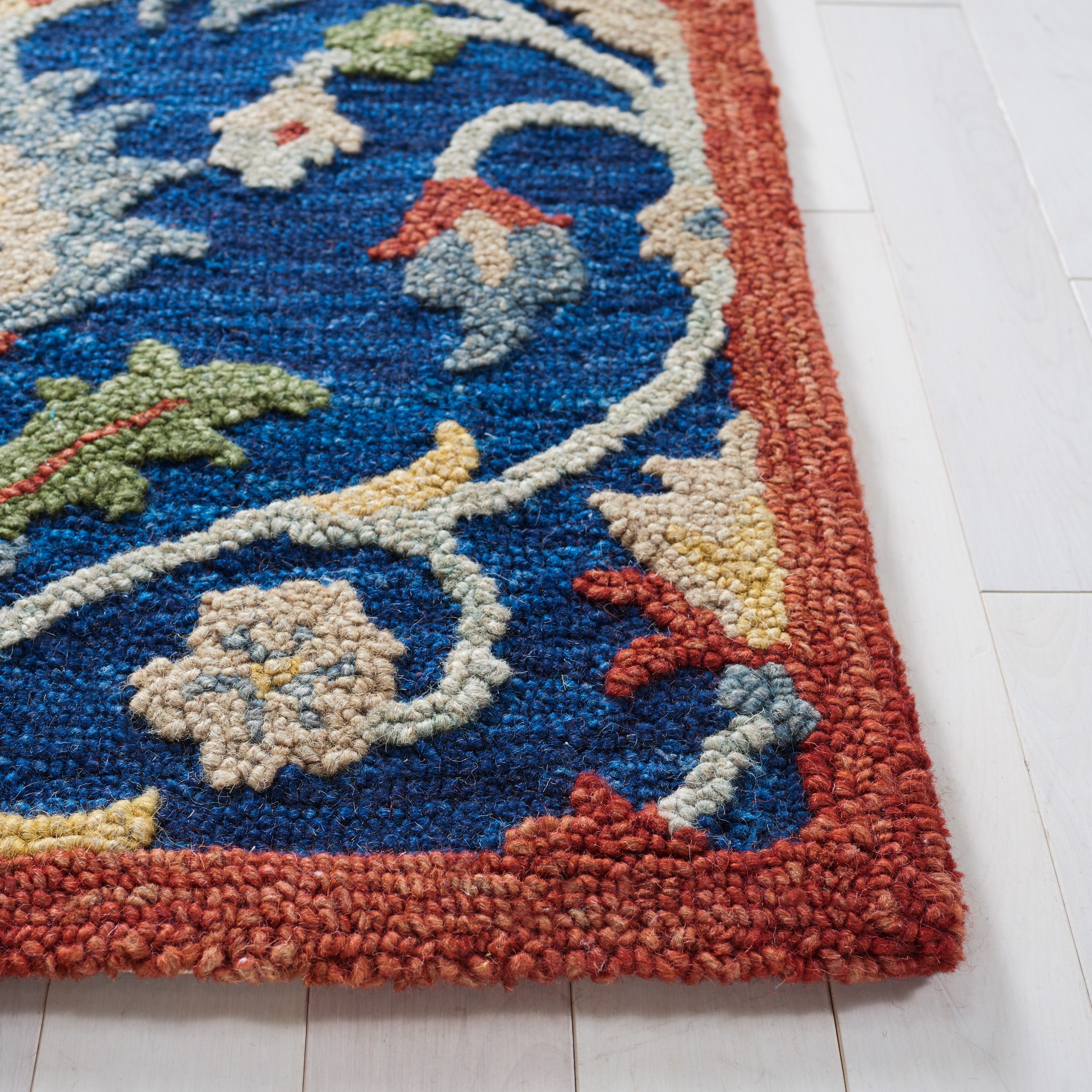SAFAVIEH Blossom Anson Floral Area Rug, Blue/Rust, 8' x 10'