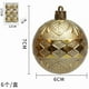 thumbnail image 2 of Juego de 6 Bolas Navideñas de 6 Cm con Rombos Dobles En Relieve | Adornos Colgantes de Plástico para Árbol y Corona, 2 of 2