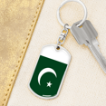thumbnail image 6 of Pakistan Flag Swivel Keychain Dog Tag Stainless Steel or 18k Gold, 6 of 10