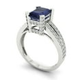 thumbnail image 2 of Solitaire with Accents Engagement Ring for Women - 2.35ct Simulated Blue Sapphire in 14K White Gold Promise Ring, 2 of 6