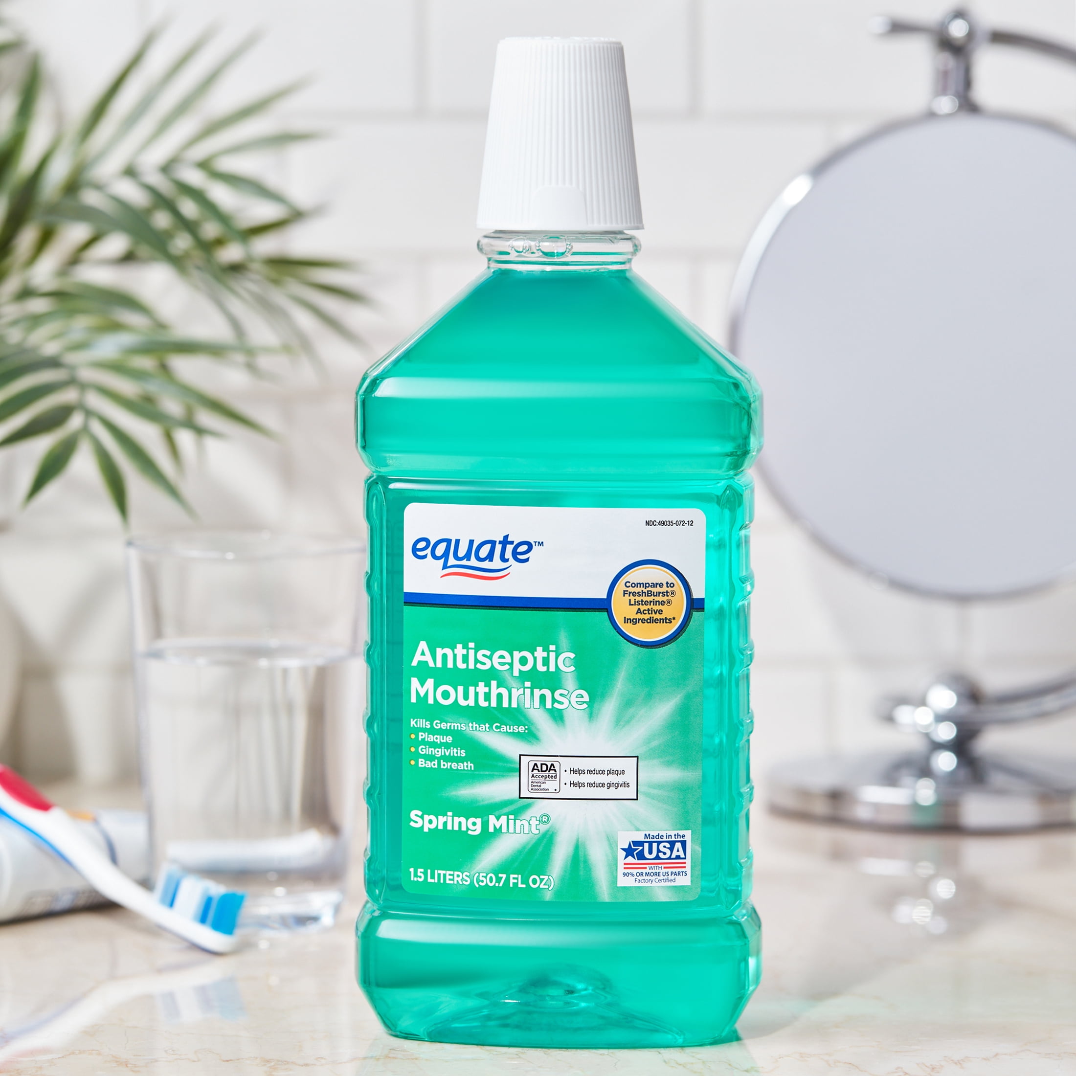 Equate Spring Mint Antiseptic Mouthrinse, 50.7 fl oz
