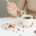 thumbnail image 6 of Balery 4 Pcs Cute Bee Honey Jar Hive Bearleather Coasters Set, Drink Table Cup Coasters For Living Room Kitchen Coffee Decor, 6 of 9