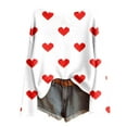 thumbnail image 4 of Tiweut Women Valentines Day Sweater Long Sleeve Embroidery Heart Sweater Oversized Knitted Pullover Jumper Tops,White,S, 4 of 4