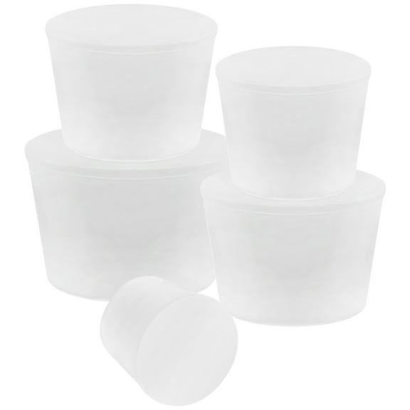 Luxshiny 5Pcs White Rubber Test Tube Stoppers Sealing Plugs with Excellent Leak Prevention