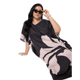 thumbnail image 6 of Oussum Women Plus Size Kaftan Dress V Neck Kimono Style Loungwear Beach Long Caftan Maxi Dress, 6 of 7