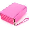 thumbnail image 1 of GHSDFBB Deluxe PU Leather Pencil Case with Zipper Closure, Rose Red, 1 of 7