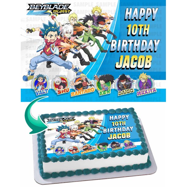 Beyblade Burst Edible Cake Image Topper Personalized Birthday Party 1 4 Sheet 8 X10 5 Walmart Com